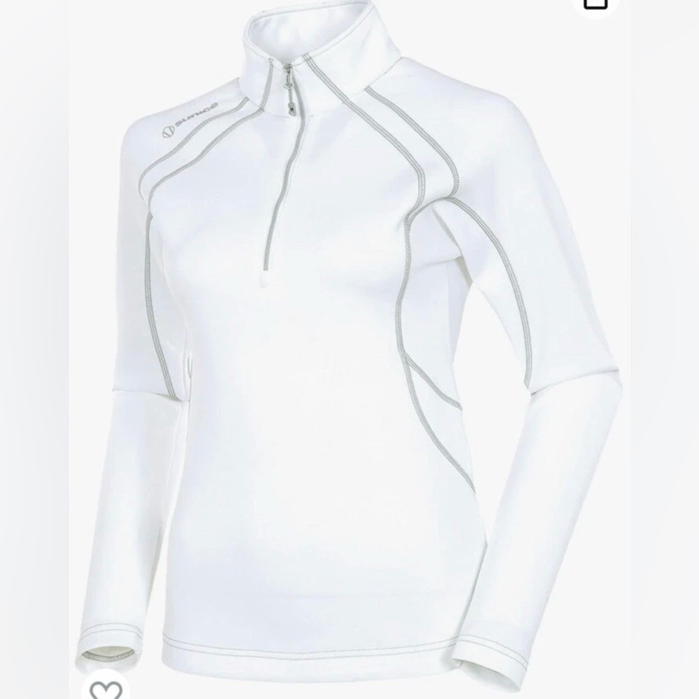 SUNICE MEGAN 1/4 ZIP PULLOVER Oyster White‎ Size Large Women’s Golf
